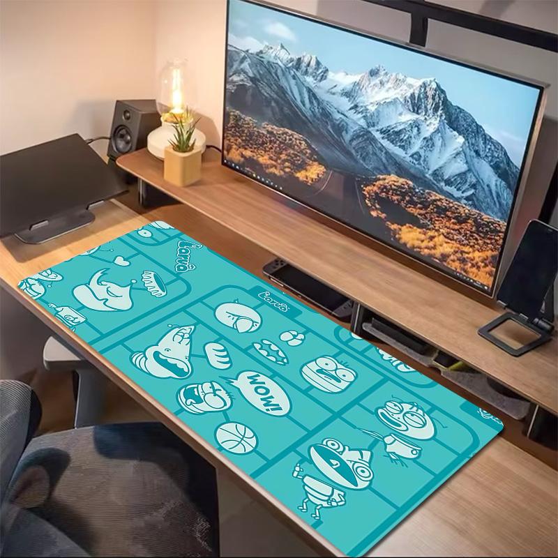 Larva Print Cushion Non-slip Laptop Tablet Big Mousepad XXL Mat Mini PC Playmat With Lock edge
