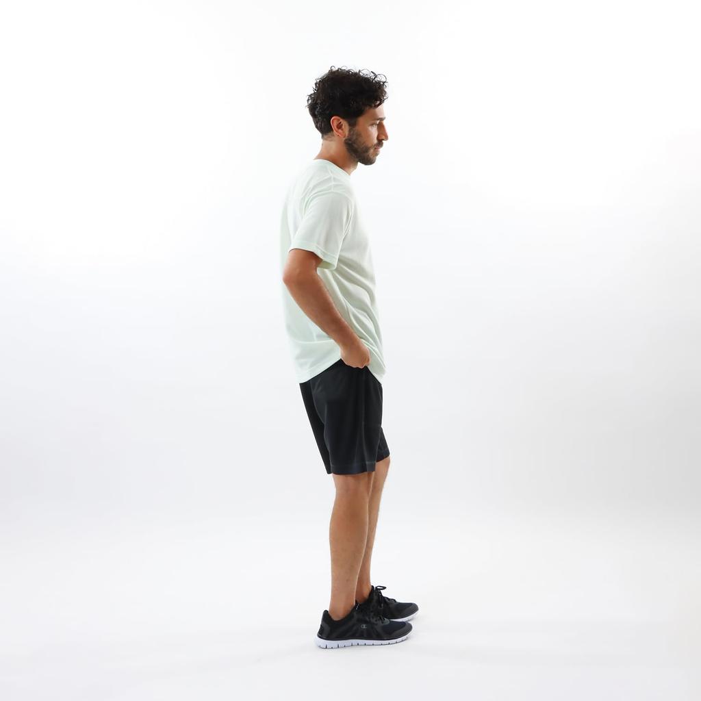 Champion Short Sleeve Crew Quick UV Water Script Men's T-Shirt, Neck, Drying, Protection, Repellent, Logo, Sportswear, C3-ZS312-425-M