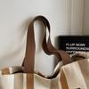 Tote Bag Women's Striped Canvas Shoulder Bag Student Class Hand Bag