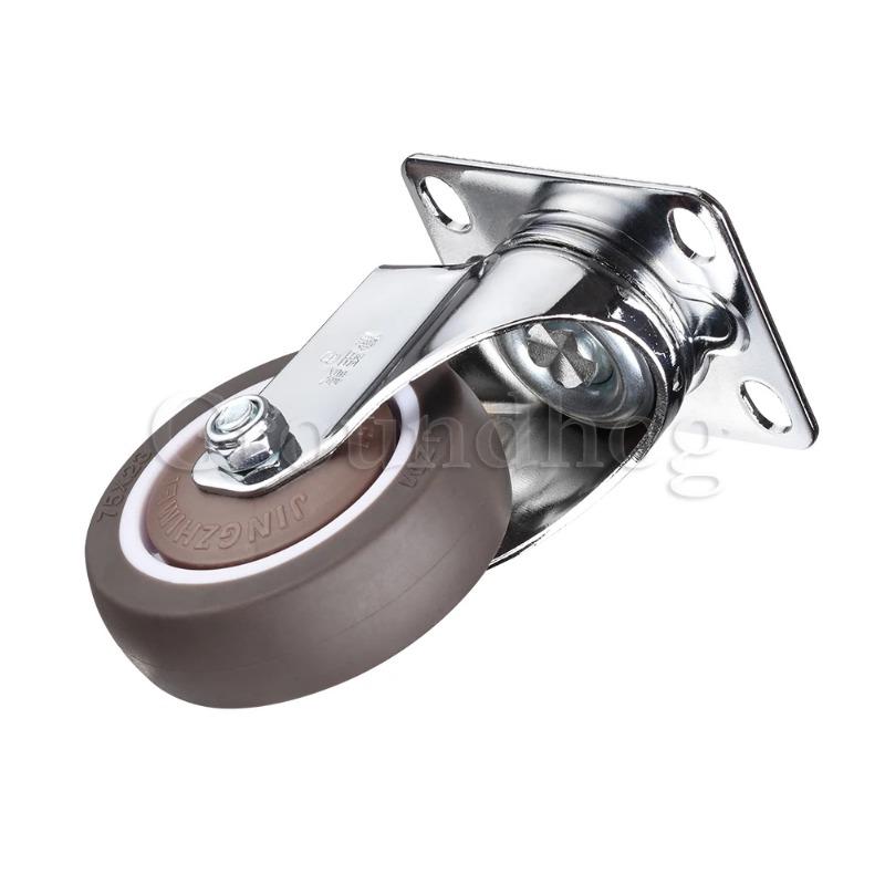 4Pcs Rubber Swivel Casters , with Brake No Noise Lockable Wheels Mobile Wheels for Furniture, Medical Equipment, Trolleys