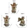 Crafts Resin Flower Fairy Statue Antique Cute Angel Sculpture Handmade Exquisite Garden Miniature Figurine Festive Atmosphere