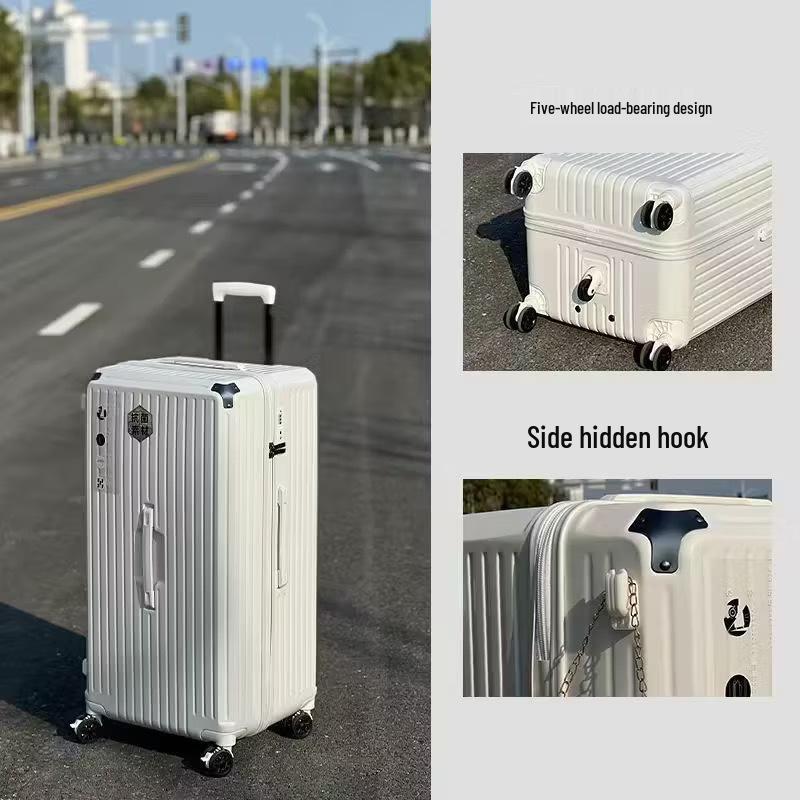 Large Multi-Functional 5-Wheel Suitcase: High-Style Travel Case for College Students & Trendsetters