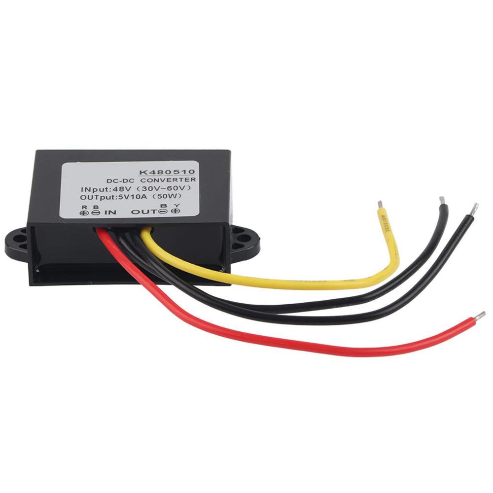 High Efficiency 36V/48V to 5V DC-DC Converter 10A Output Waterproof Voltage Module Step Down Power Supply Car Applications