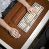 3Pcs/Set 70 x 35cm Crazy Horse Texture Leather Mouse Pad Ergonomic Support Memory Foam Keyboard Wrist Rest Set