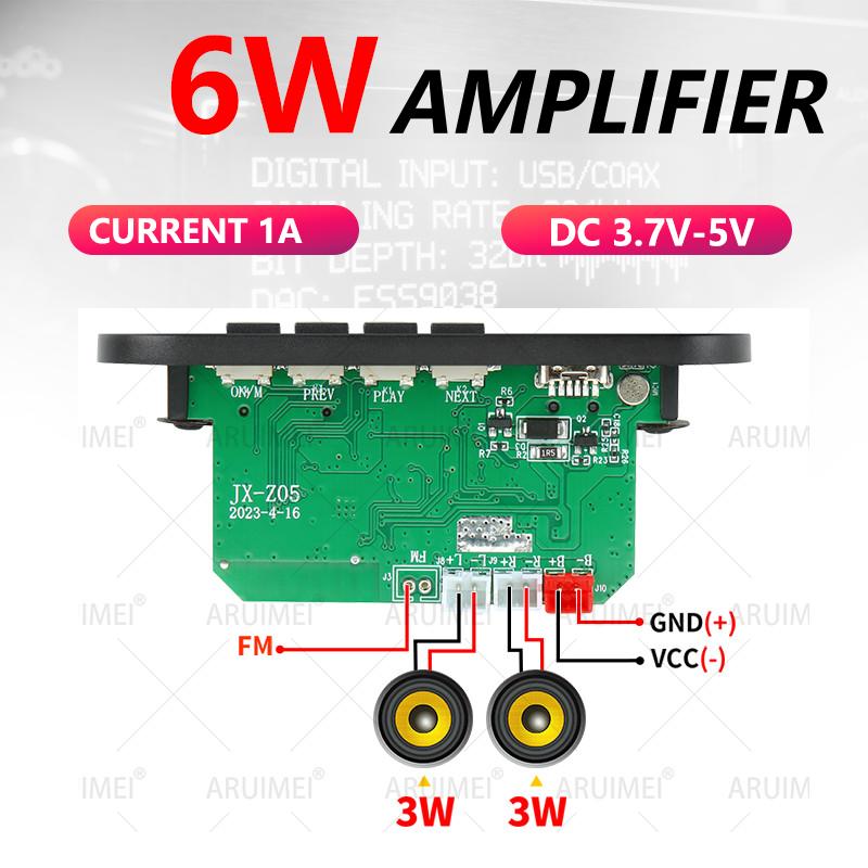 2x3W Bluetooth 5.0 Amplifier Kit with Black Case & Remote DC 8-24V for Car Home FiiO Ampero II Powerful Audio Subwoofer Amp