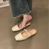 Мода 2024 года, новые туфли-мюли с квадратным носком, модные туфли Мэри Джейн на низком каблуке, повседневные тапочки с мелкой пряжкой и мягкой подошвой, женские туфли