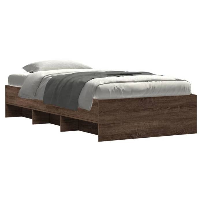 VidaXL Cadre de lit chêne marron 90x200 cm bois d'ingénierie, meuble de chambre à coucher, lit simple, sommier, lit, cadre 3295680