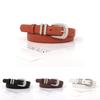 Womens White Pu Leather Waist Belt With Simple Pin Buckle For Office And Fashion Outfits