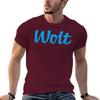Новая модная тяжелая винтажная летняя синяя футболка с логотипом Wolt для доставки еды для мальчика quick-ying мужская больших размеров