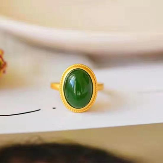 Кольцо из натурального камня в этническом стиле, регулируемые кольца для пальцев, овальные украшения из драгоценных камней для женщин, подарок на годовщину, день рождения, свадьбу