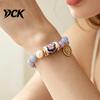 Bracelet Handmade Birth Flower Charm Bracelet, 12 Month Floral Birthstone Beaded Fine Workmanship Inspirational Stretch Jewelry, Meaningful
