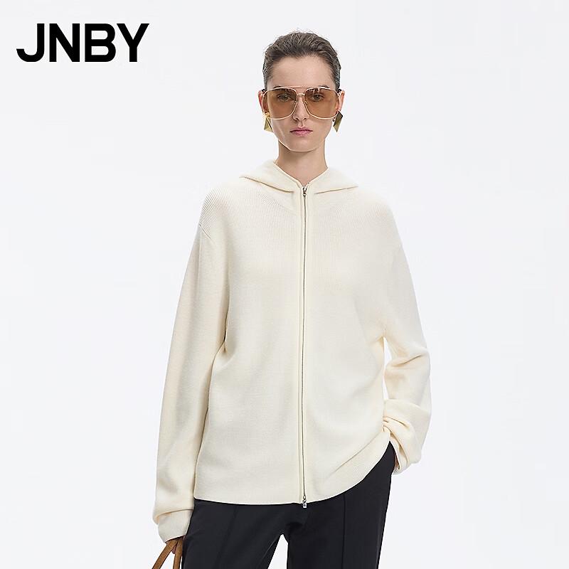 JNBY Women's 100% Wool Hooded Cardigan Sweater