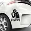 Наклейка Respect for Bikers - Крутая наклейка с изображением мотоциклиста для автомобиля/мотоцикла