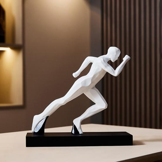Male Runner Sculpture Abstract Resin Running Figurine Modern Home Decoration for