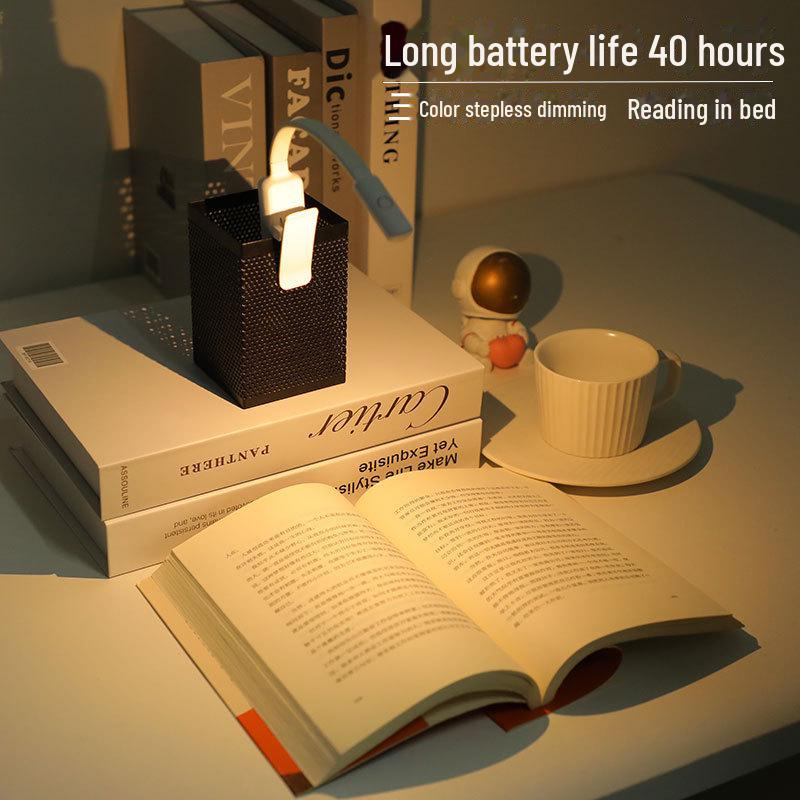 Мини-светильник для чтения с зажимом для книг - защита глаз, перезаряжаемый, для студентов, для общежития, ночник для спальни