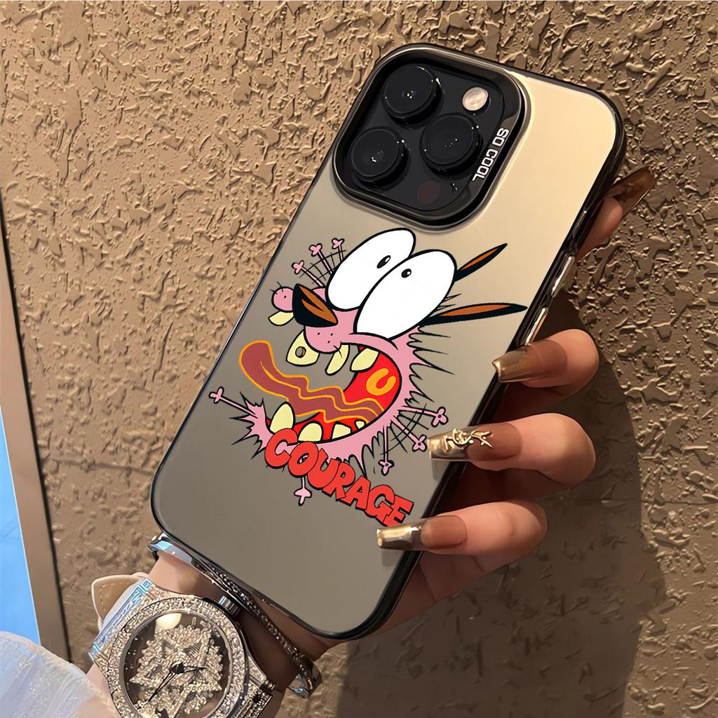 Горячий СМЕЛЫЙ Трусливый Пес Чехол для Телефона для IPhone 16 15 14 13 12 11 Mini Pro Max X XR XSMAX 8 7 Plus Противоударный Матовый Задний Чехол