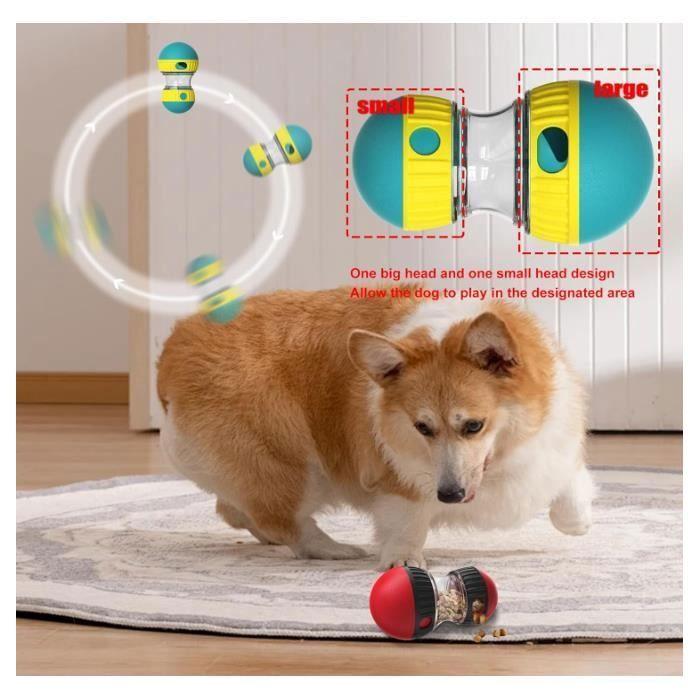 Jouet interactif pour chien - distributeur de croquettes réglable jaune, balle friandise anti-ennui Heerico