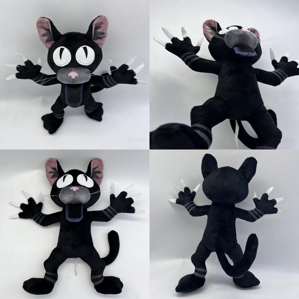 Плюшевая игрушка Черный кот из «99 ночей в лесу» с мягким коротким ворсом для детей и взрослых