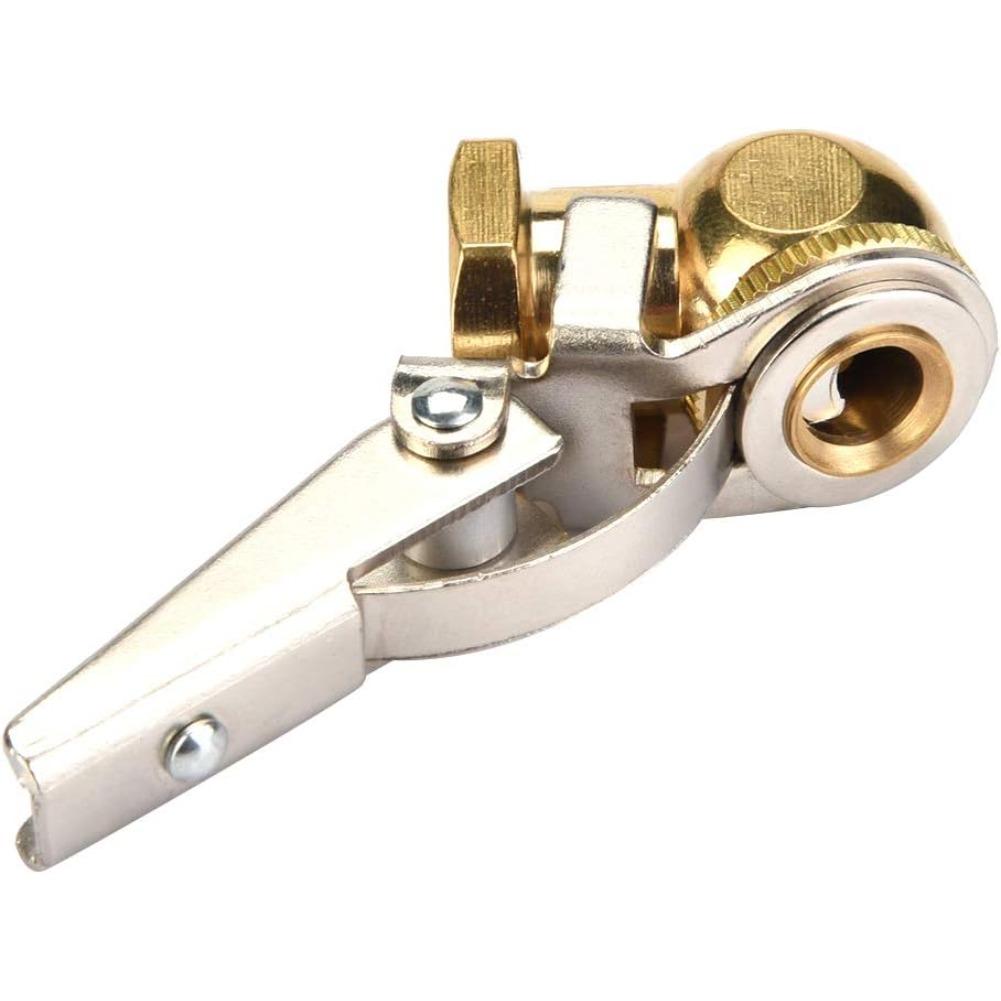 1/4 Inch Copper Tire Air Valve, Brass Tire Inflation Valve, Air Intake Opening, Tire Inflation Connection, Suitable for Car Engines (with Clip)