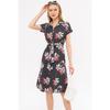 Женское темно-синее платье-рубашка с короткими рукавами и большим цветочным принтом Arm-22y001007