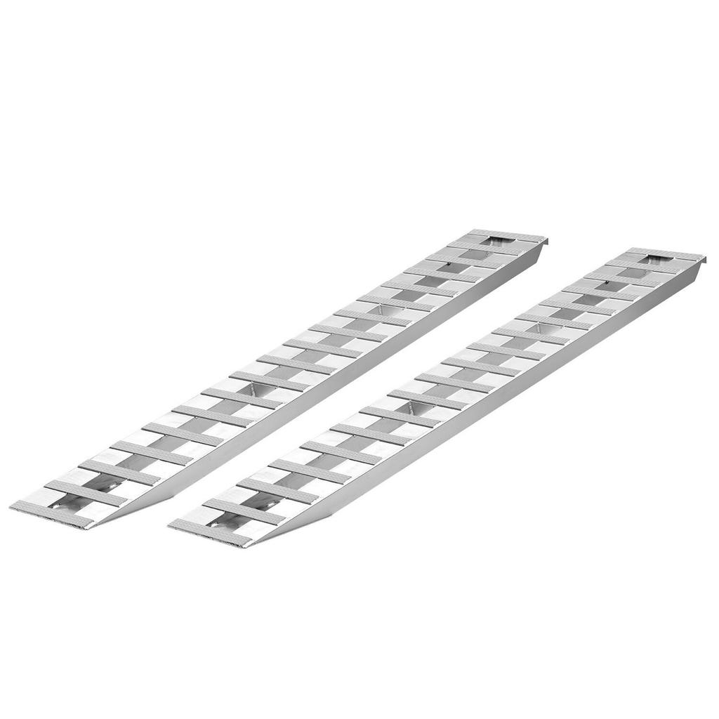 Loading Ramps, 2 Pcs 2745 x 380 mm, Durable Aluminum and Heavy-Duty Trailer Ramp Set with Anti-Slip Plates, 4535.9 kg Combined Capacity, for Carts,