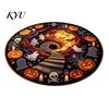 Soft Crystal Velvet Mat 3D Illusion Halloween Rug, Spooky Ghost Round Area Non-Slip Rug Floor for Living Room Bedroom Entrance Home Decor Holiday