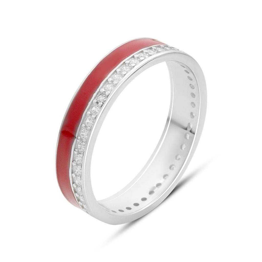 Silver Ring with Cubic Zirconia, Enamel, Product Weight 2.46 G (60002233)