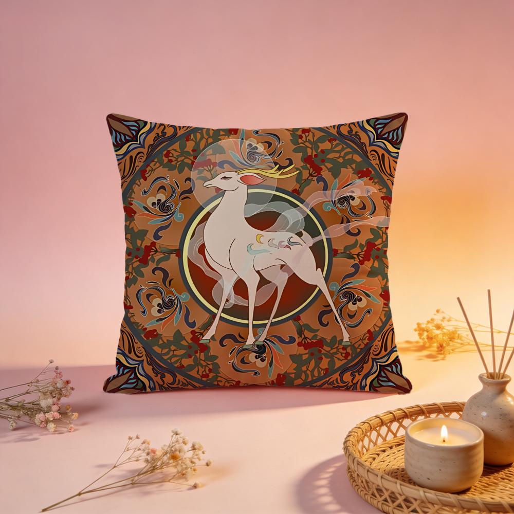 Magical Mythical NineColored Deer Cushion Cover Comfortable Durable Pillow Cover MultiScene for Home Office Car Sofa
