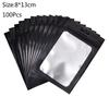 100 Pcs Flat Foil Zip Lock Bags Bath Salt Cosmetic Bag One Side Clear Mini Thick Mylar Resealable Bags Smell Proof