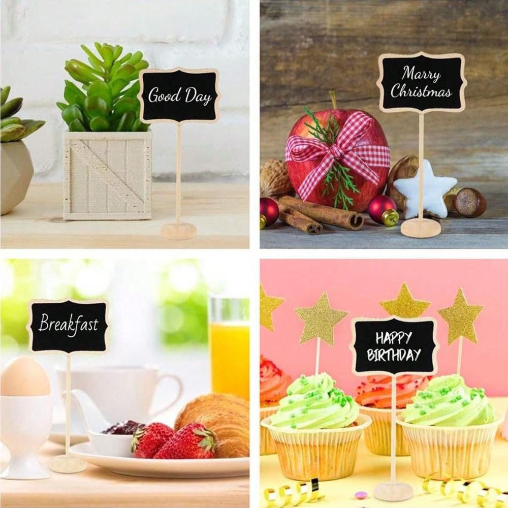 Chalkboard Signs, 20 PCS Mini Chalkboard with Easel Stand, Small Wooden Chalkboard for Party, Event Decorations