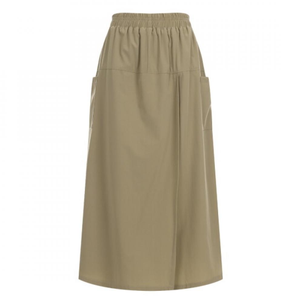 Shop Women S waiStband Big Pocket Diagonal Cut Wrap Skirt pantS Beige Rbe Wpt