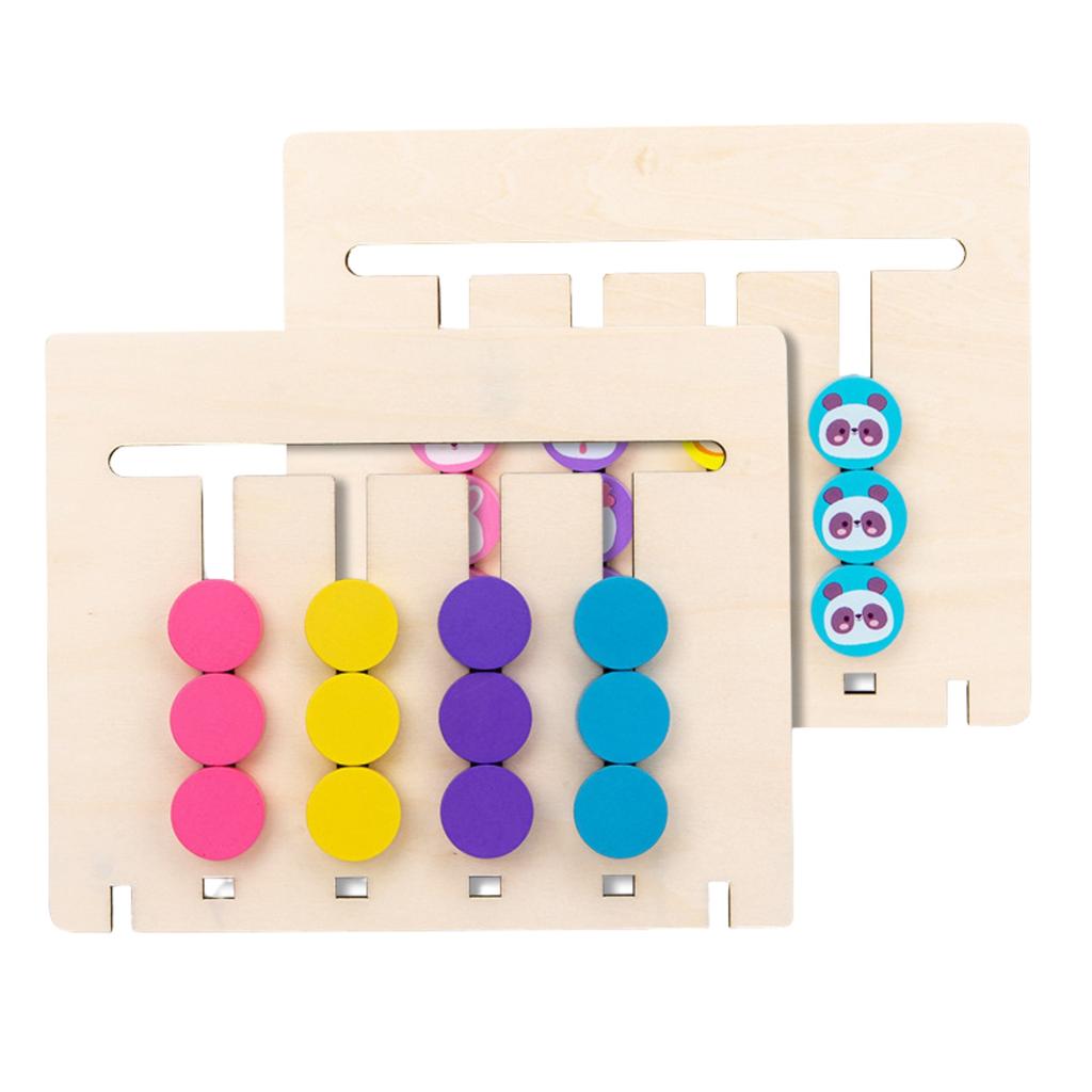 Educational Game Montessori Set Animal Blocks Color Matching