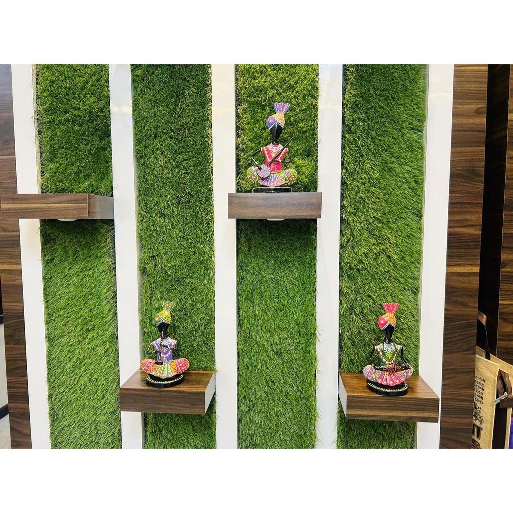 Metal Multicolor Rajasthani Decorative Musician Set of 3 Showpiece, Table Decorative Items for Home,Antique Gift Items