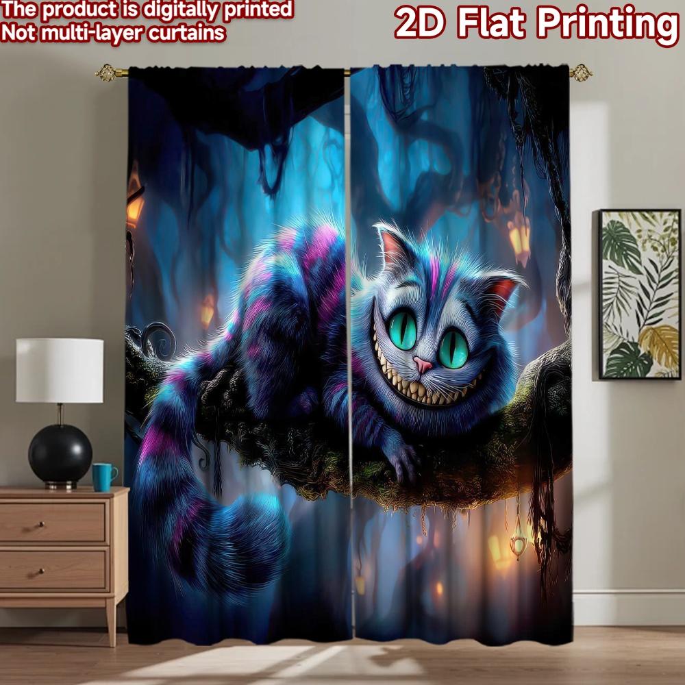 2D flat Photography Backdrop Photography Banner Colorful Cat in Forest 100% Polyester Vibrant Reunion Perfect for Suitable