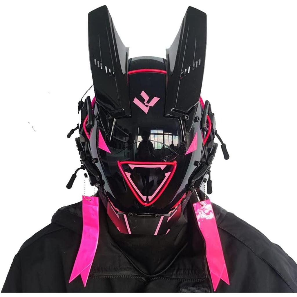 Unisex punk mask, LED triangle light mask, perfect cosplay accessory for Halloween parties and music festivals