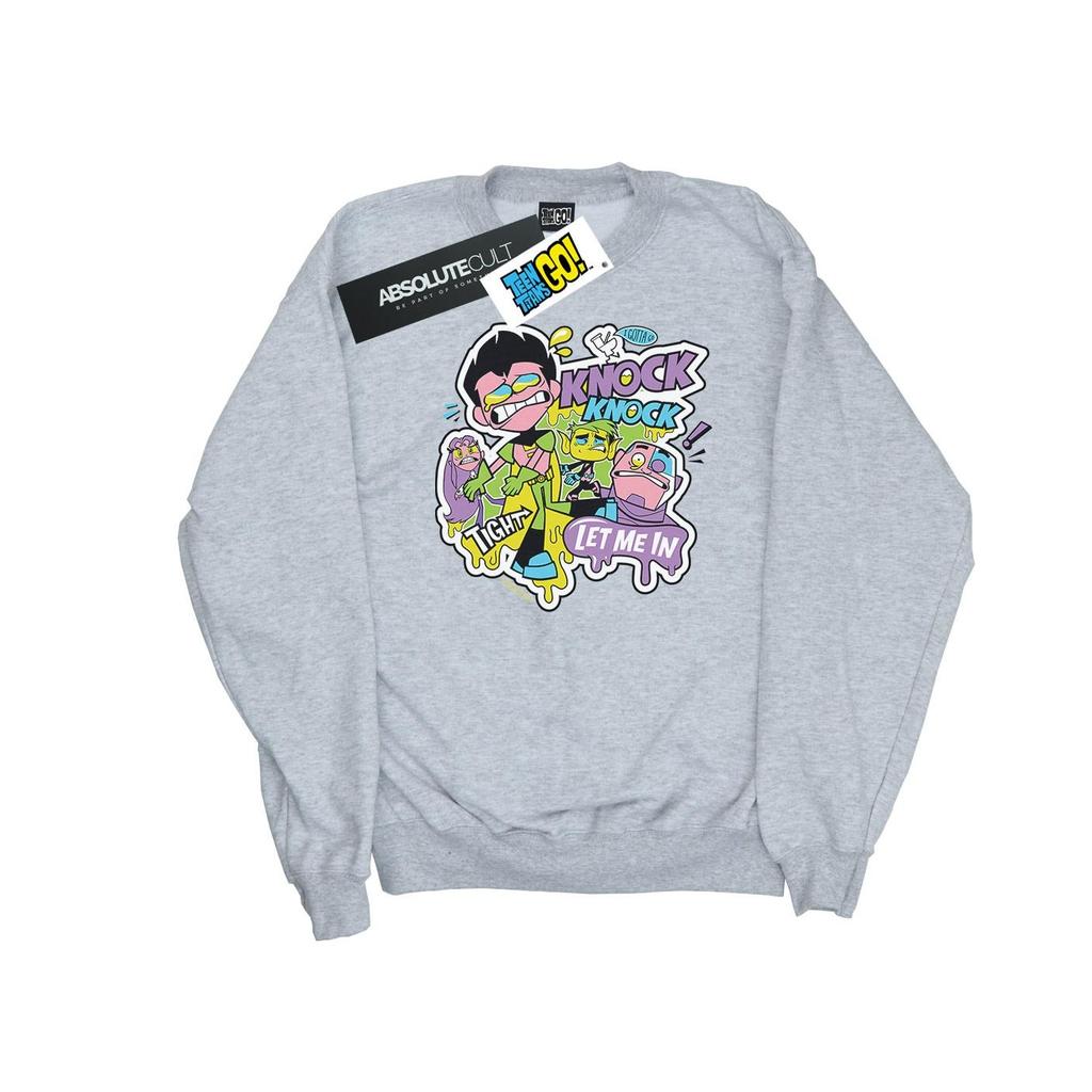 DC Comics Mens Teen Titans Go Knock Knock Sweatshirt