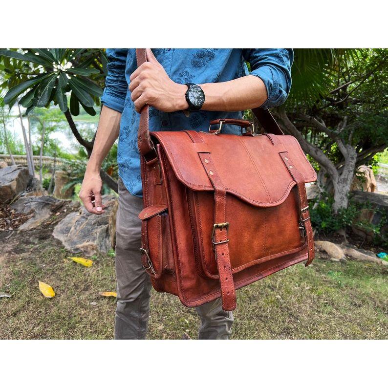 18-дюймовая большая ретро цельнозерновая кожаная сумка-мессенджер для ноутбука из натуральной охотничьей кожи, офисный портфель, сумка для колледжа, портфель для подарка на женский день