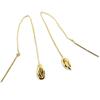 [P8048] - Gold Plated 'Forçat Double Antillais' Earrings - 70 Mm - 10x5 Mm
