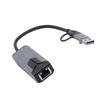 5G USB 3.0 Ethernet Adapter 5000Mbps High Speed 2 in 1 USB A Type C to RJ45 LAN Adapter for PC Laptop