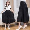 Plus Size Chiffon Wide Leg Trousers Women Summer Black High Waist Pants Woman