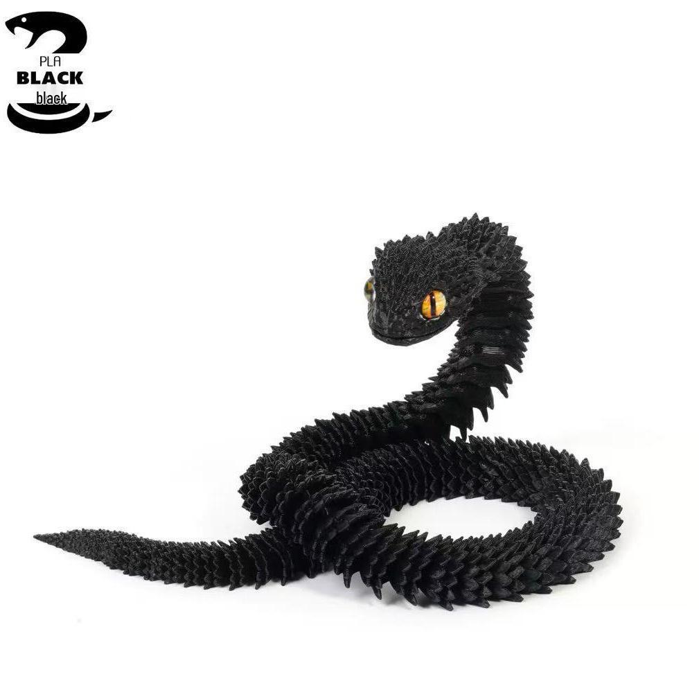 3D Printed Python Ornament: 30-60cm Movable Joint Snake Model Toy for Kids
