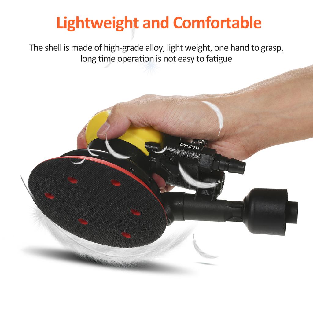 Air Random Orbital Sander 5'' Vacuum Air Sander Non-vacuum Pneumatic Sandpaper Polished Grinding