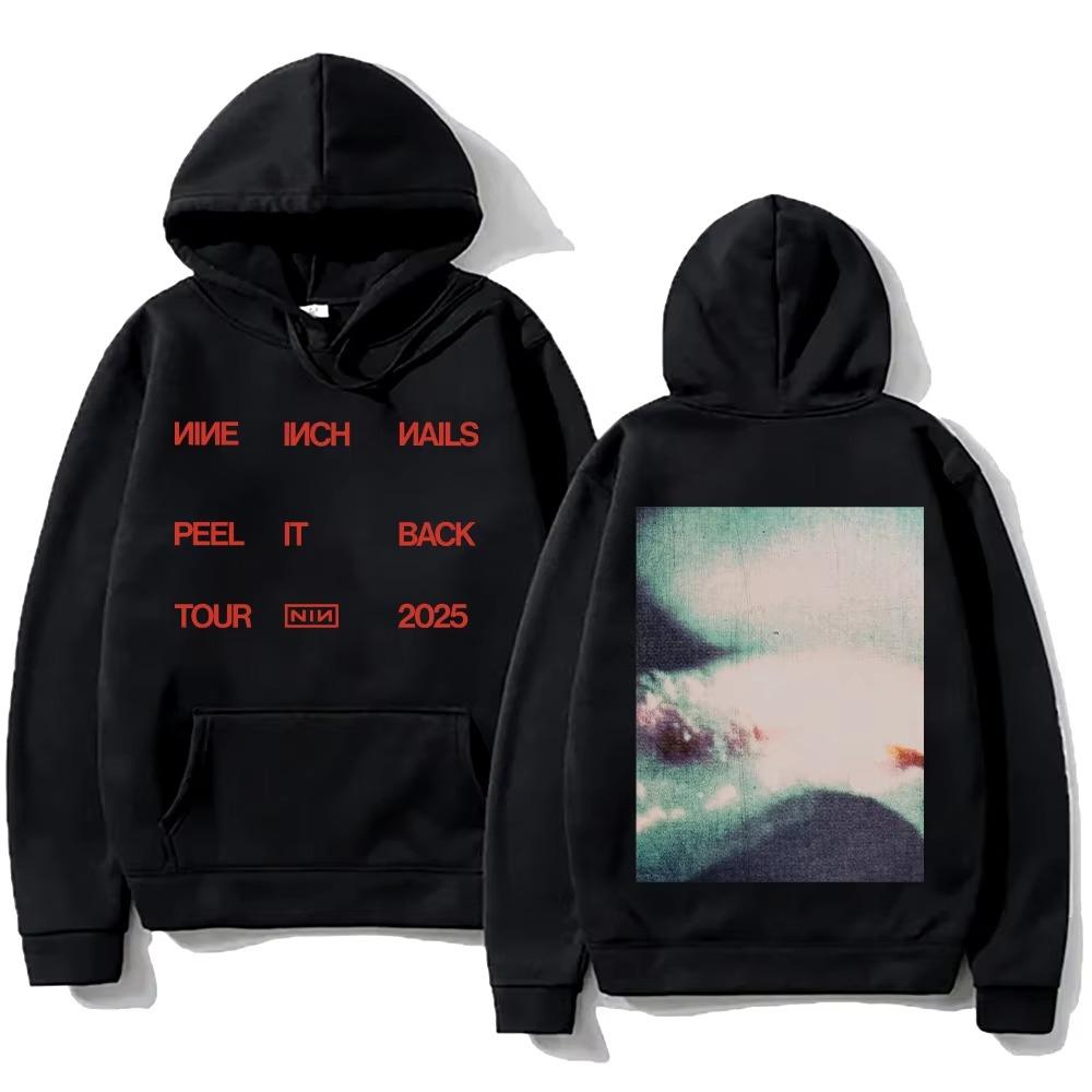 Свитшоты Rock Band Nine Inch Nails Худи с принтом Peel It Back Tour Хип-хоп Мужская уличная одежда Худи Мужская Женская одежда