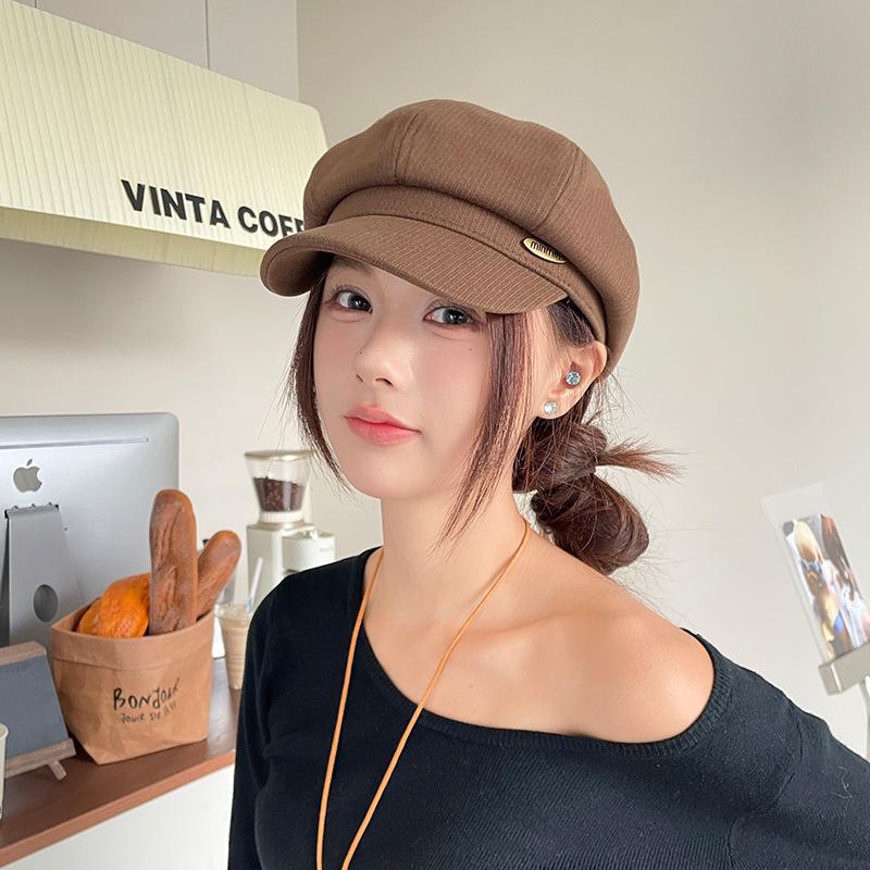 Ретро Универсальный Шерстяной Берет Подчеркивающий Лицо Утиный Язычок Восьмиугольная Шляпа Детская Теплая Ветрозащитная Шляпа Газетчика