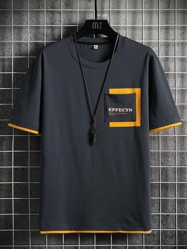 Мужской модный летний комплект из футболки с коротким рукавом и шорт