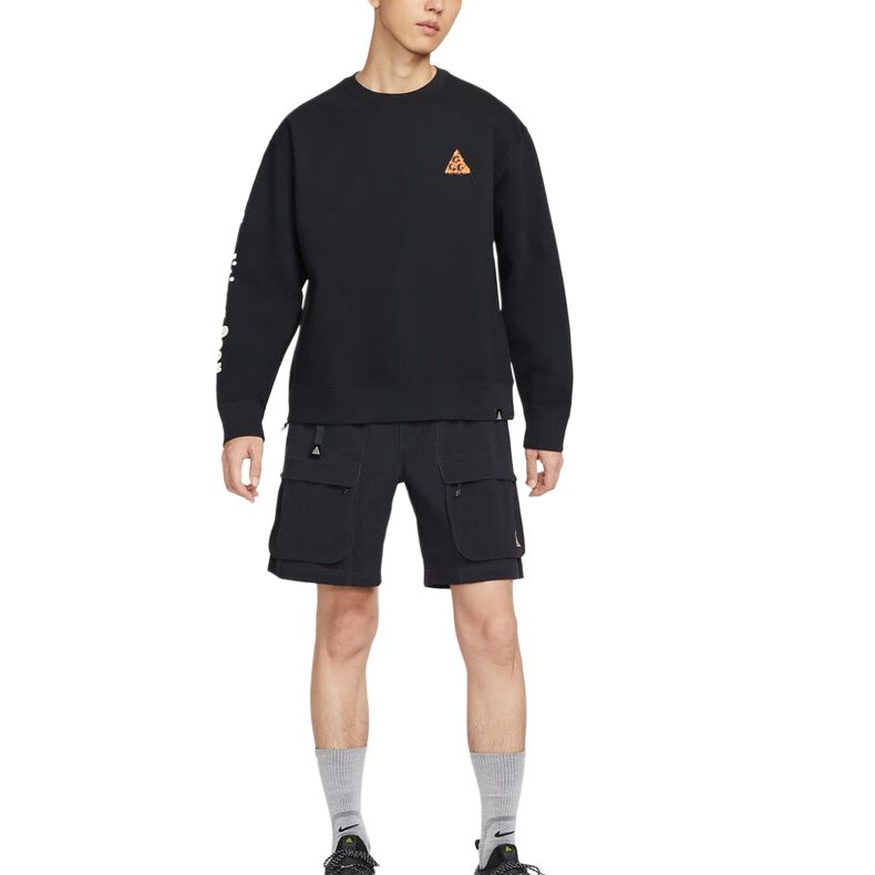 Nike Толстовки ACG Мужские Черные С Круглым Вырезом Средней Плотности HV1120-010