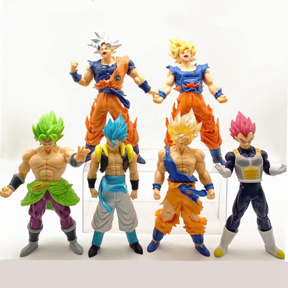 6 шт. Аниме Dragon Ball Сон Гоку Годзита Броли Веджета Мигате но Гокуи Набор Фигурка Модель Игрушки и коллекция кукол Фигурка