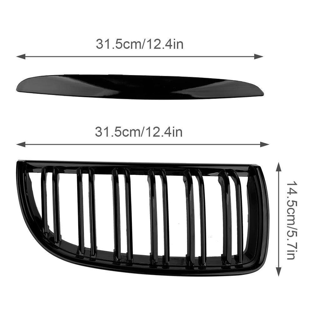 Car Front Bumper Kidney Grilles Double Line Racing Grill Gloss Black For BMW 4 Doors E90 E91 3 Series 318 320 325 330i