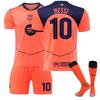 Подростки Дети Взрослые Индивидуальное Имя Футбольные Комплекты 25/26 Barça 2-я Выездная #10 Месси Спортивный Тренировочный Комплект с Носками
