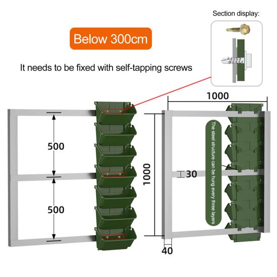 Вертикальный садовый горшок 350 мл, самополивающийся цветочный горшок, подвесной настенный штабелируемый цветочный горшок для трав, цветов, суккулентов
